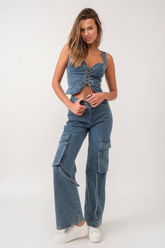 Samantha Denim Corset Top