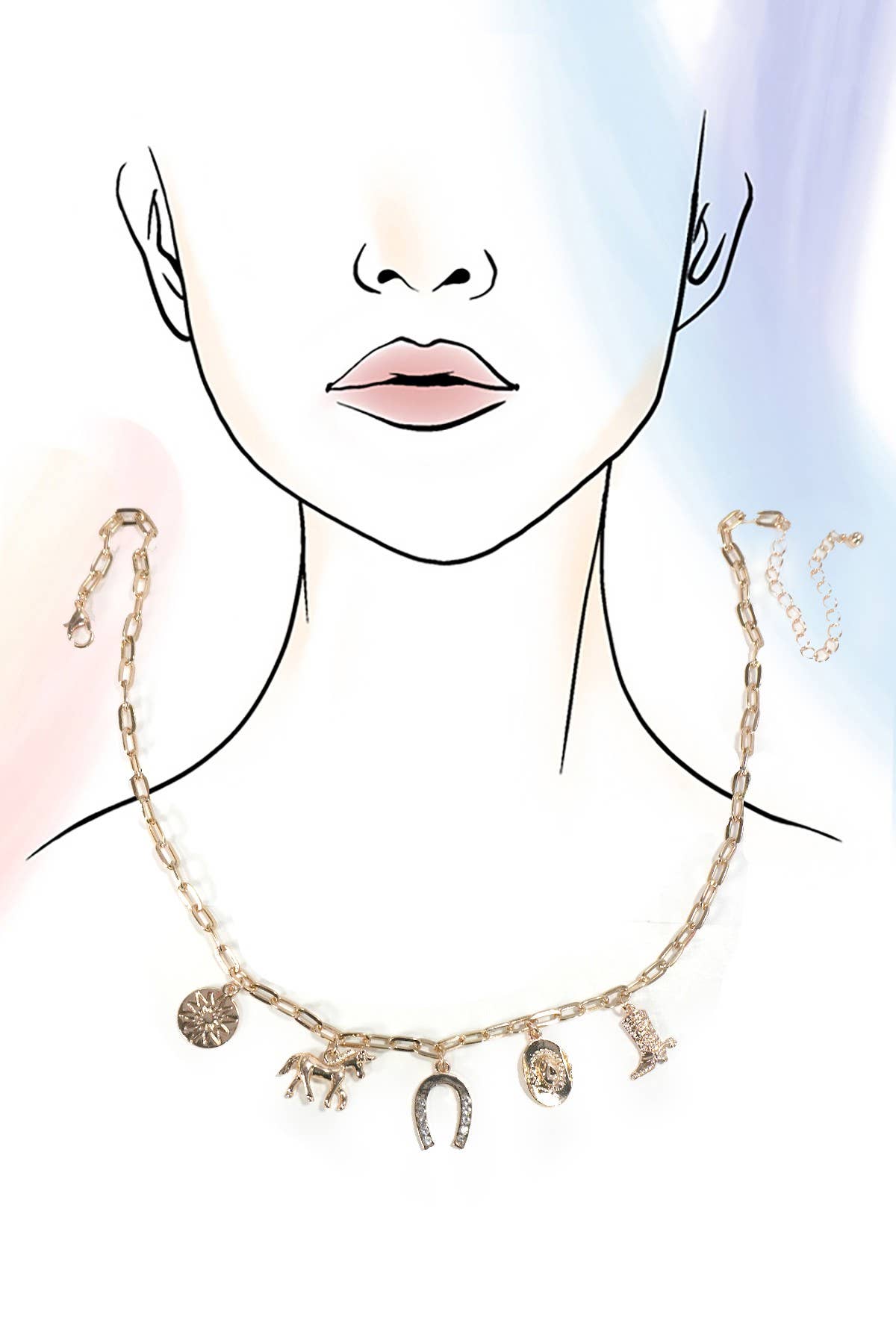 Western Feel Charm Necklace