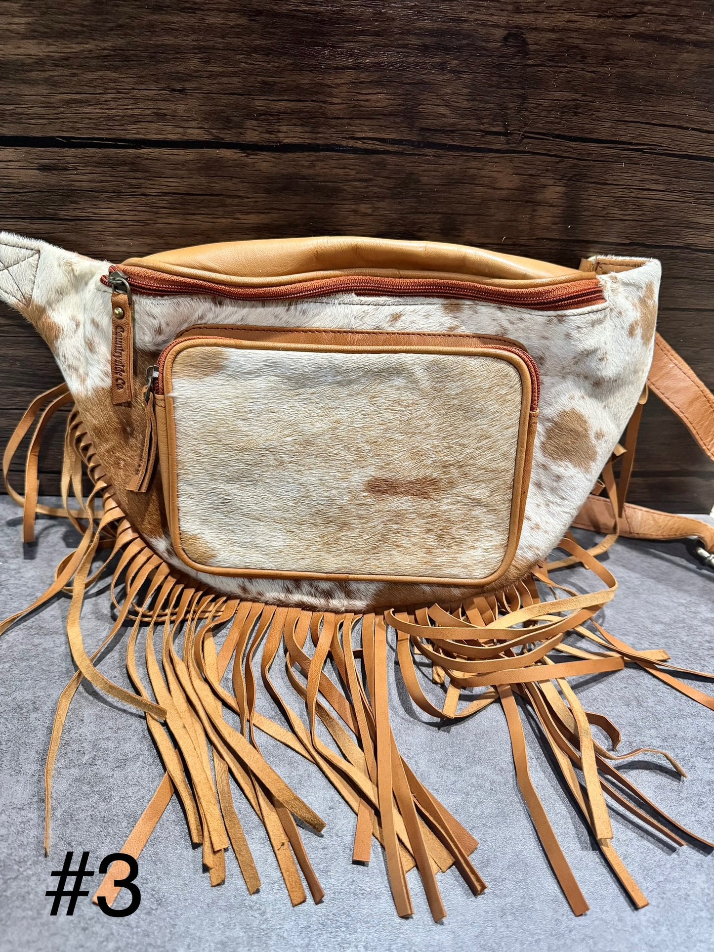 Brown Fringe Cowhide Festival Bag