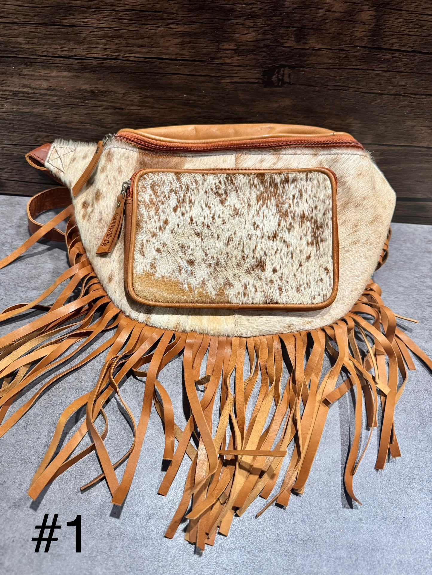 Brown Fringe Cowhide Festival Bag