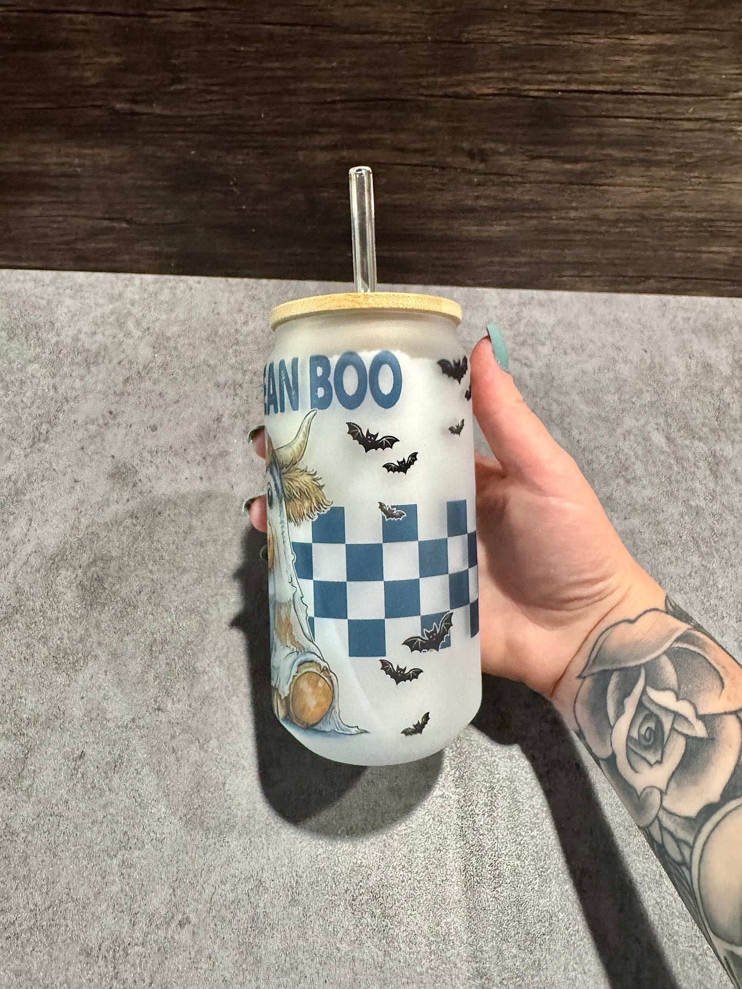 Moo…I Mean Boo Glass Can