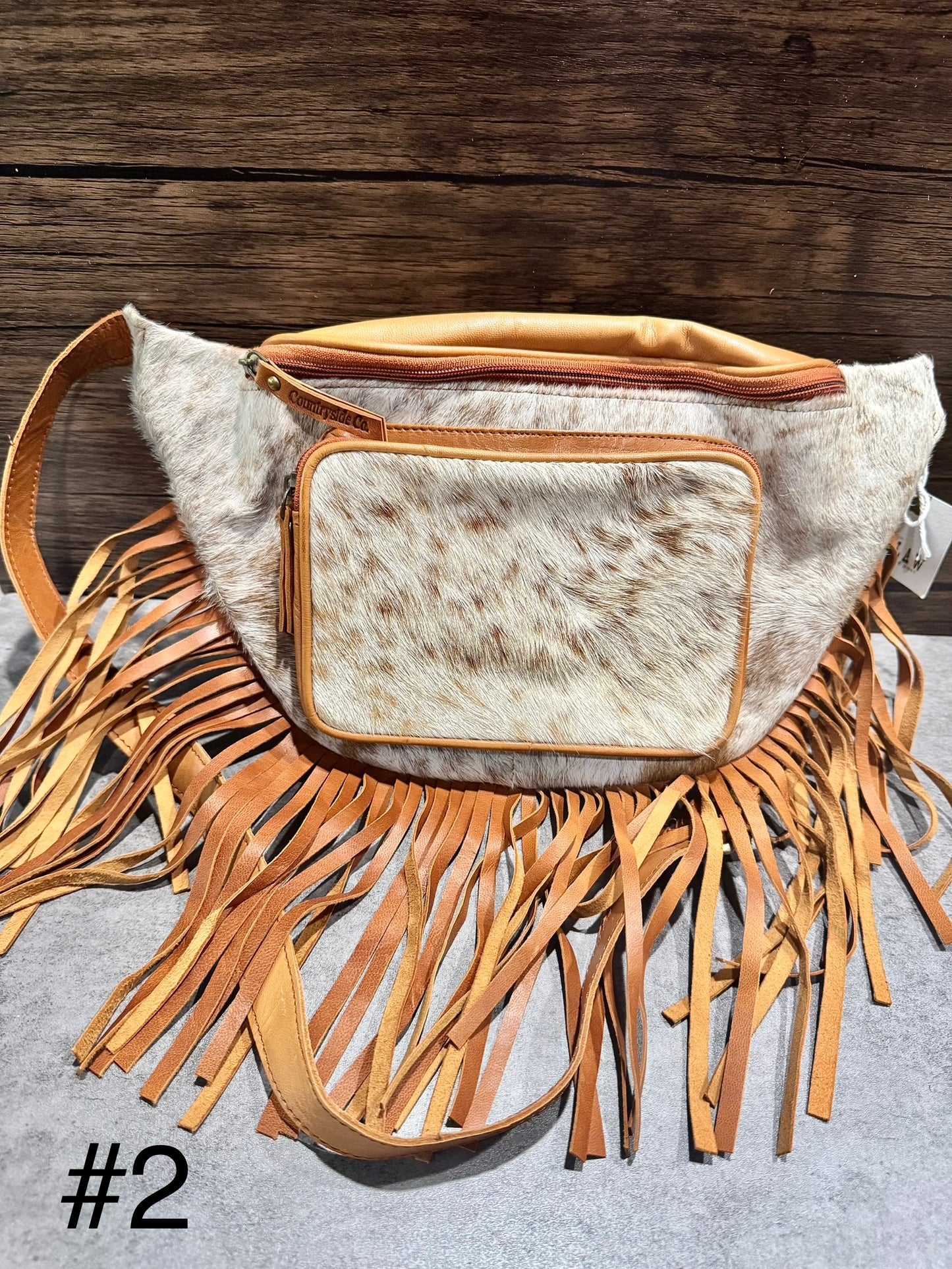 Brown Fringe Cowhide Festival Bag