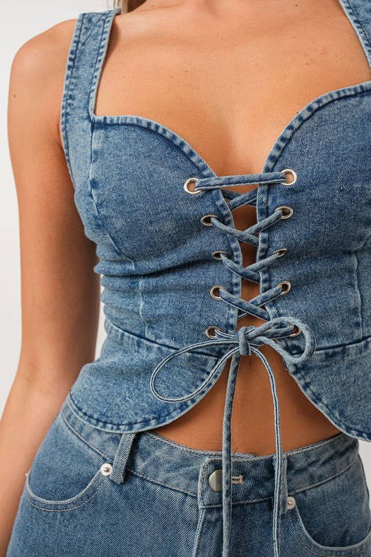 Samantha Denim Corset Top