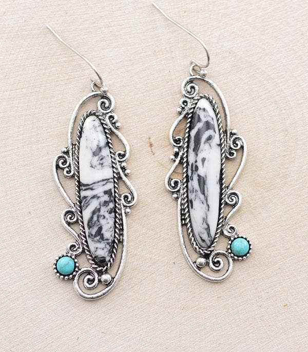 Western Semi Stone Earrings