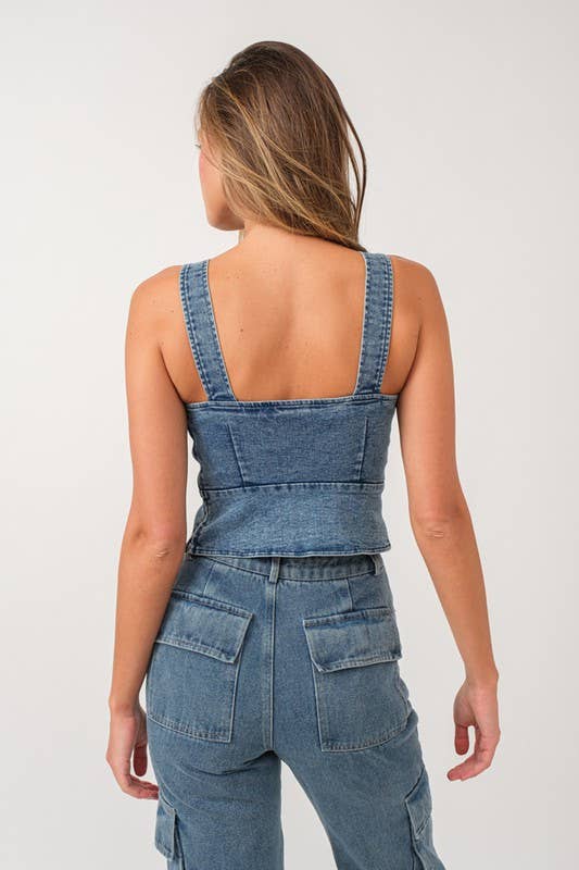 Samantha Denim Corset Top