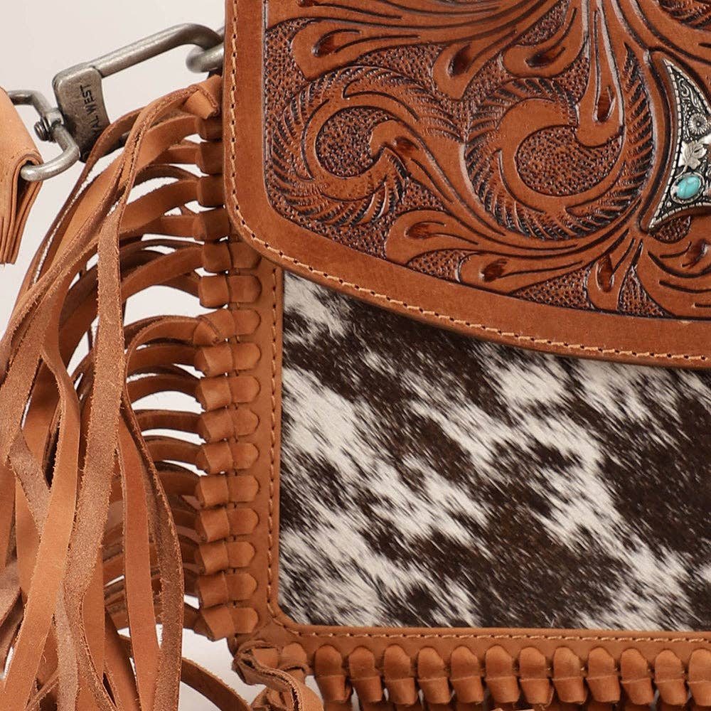 Loyal West Classic Flap Medium Tassle Bag Cowhide And Calfskin