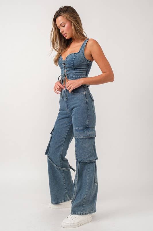 Samantha Denim Corset Top