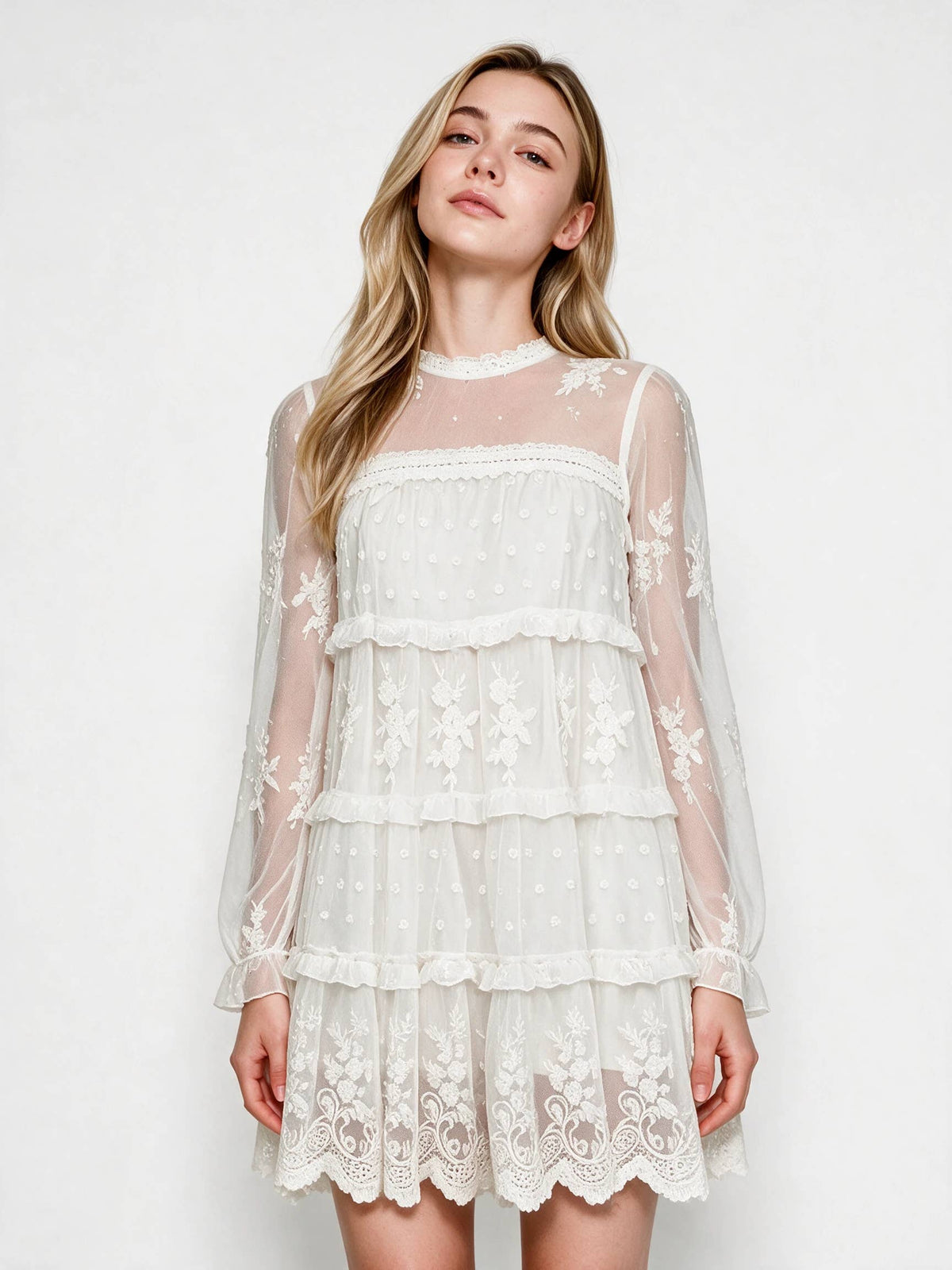 Selah Embroidered Lace Dress