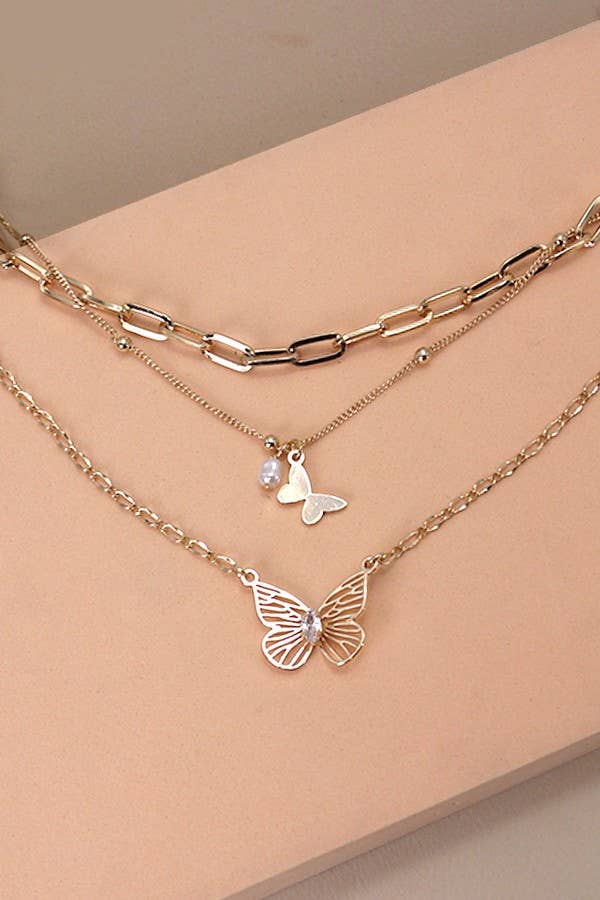 Dolly Butterfly Charm Necklace