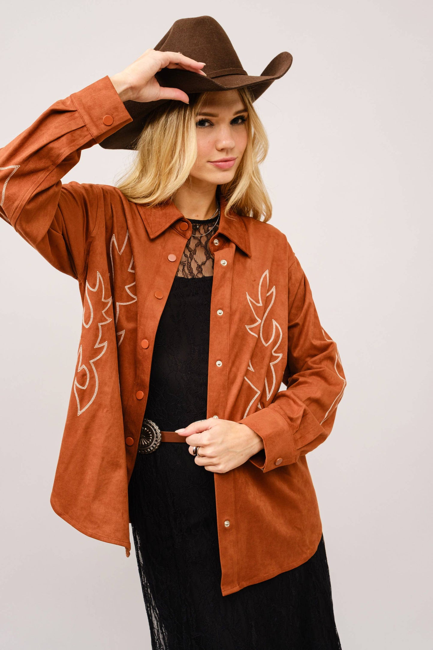 Boots Stitch Snap Up Shirt Jacket