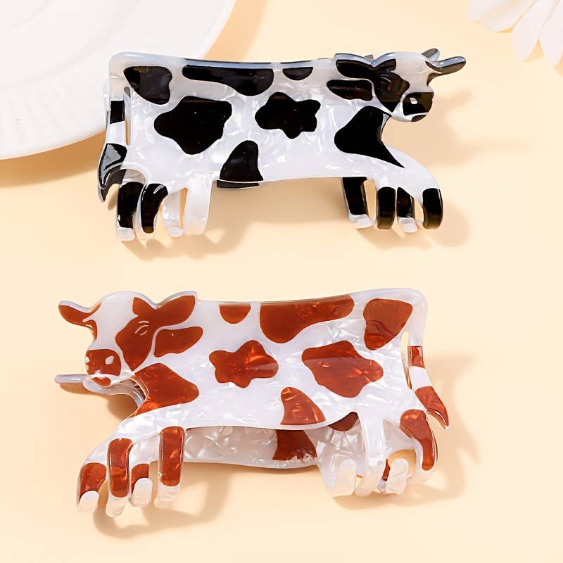 Cow Shaped Hair Claw Clips