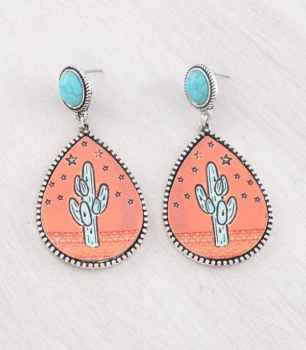 Teardrop Cactus Earrings