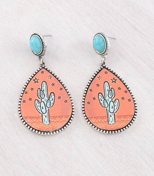 Teardrop Cactus Earrings