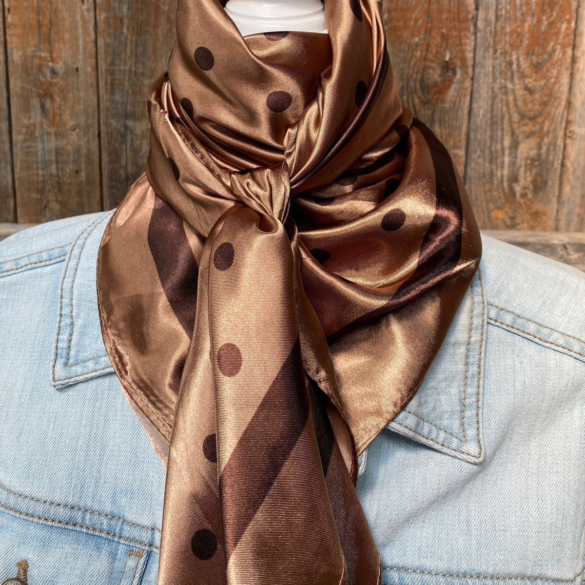 35x35” Brown Polka Dots Wild Rag
