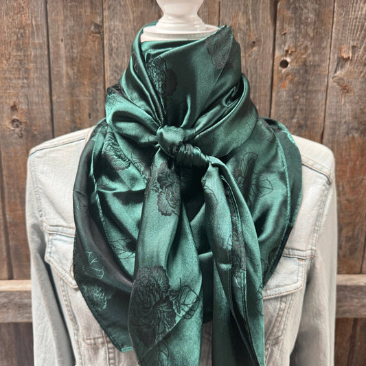 42X42"  Emerald Rose Jacquard XL Wild Rag