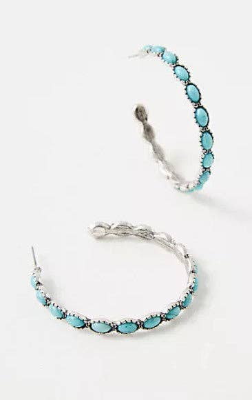 Stone Hoop Earrings