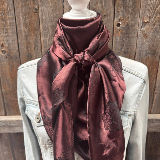 42X42"  Brown Rose Jacquard XL Wild Rag