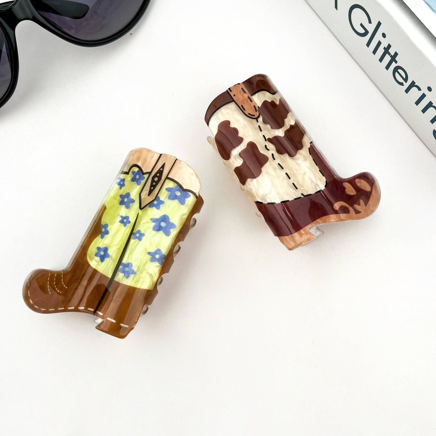 Cowboy Boot Hair Claw Clip