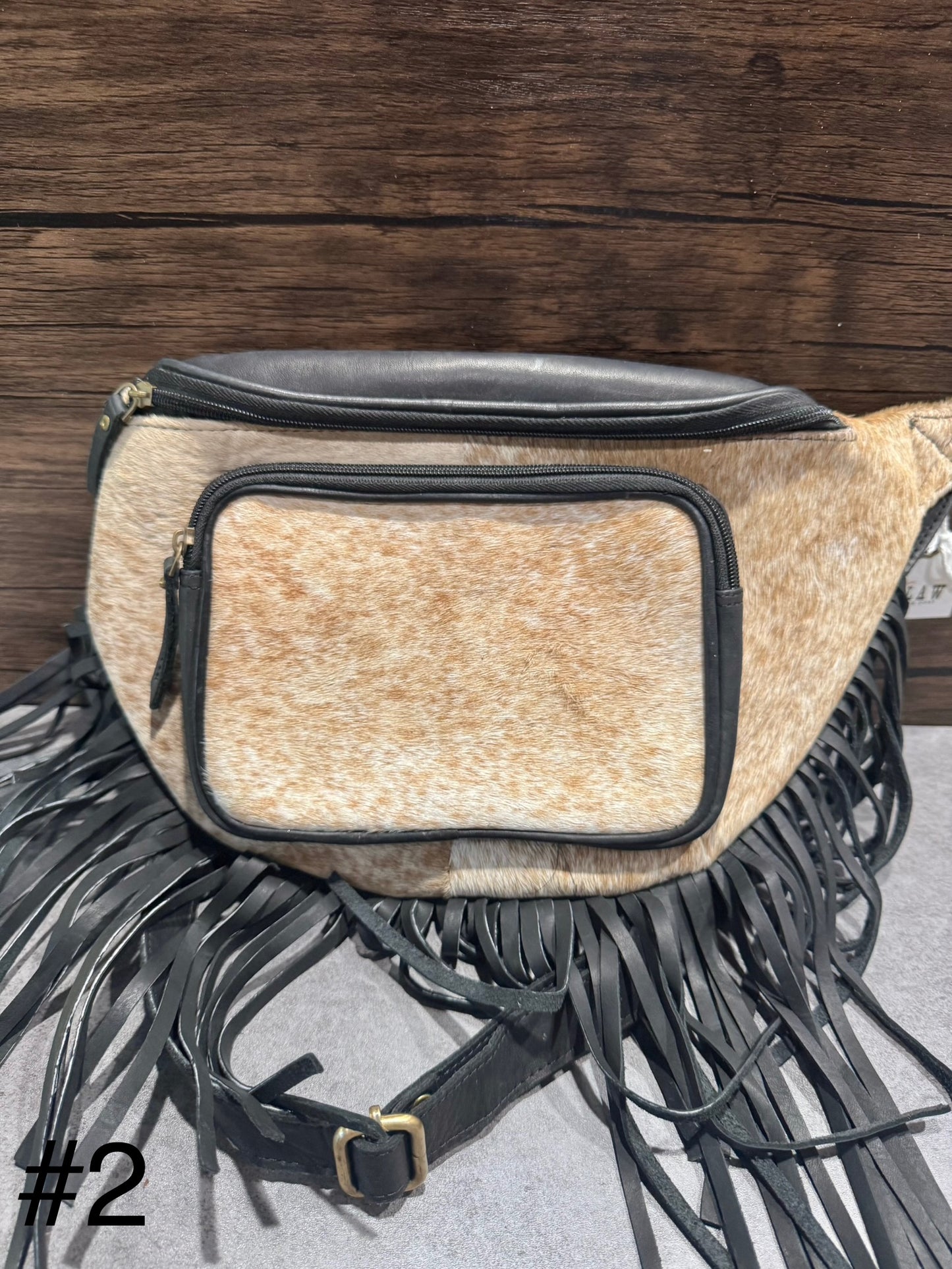 Black Fringe Cowhide Festival Bag