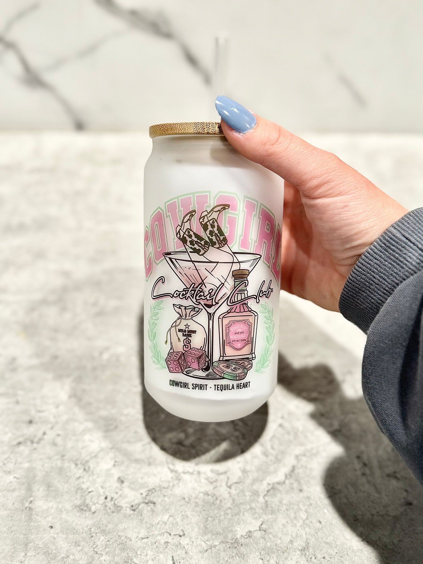 Cowgirl Cocktail Club Glass Can