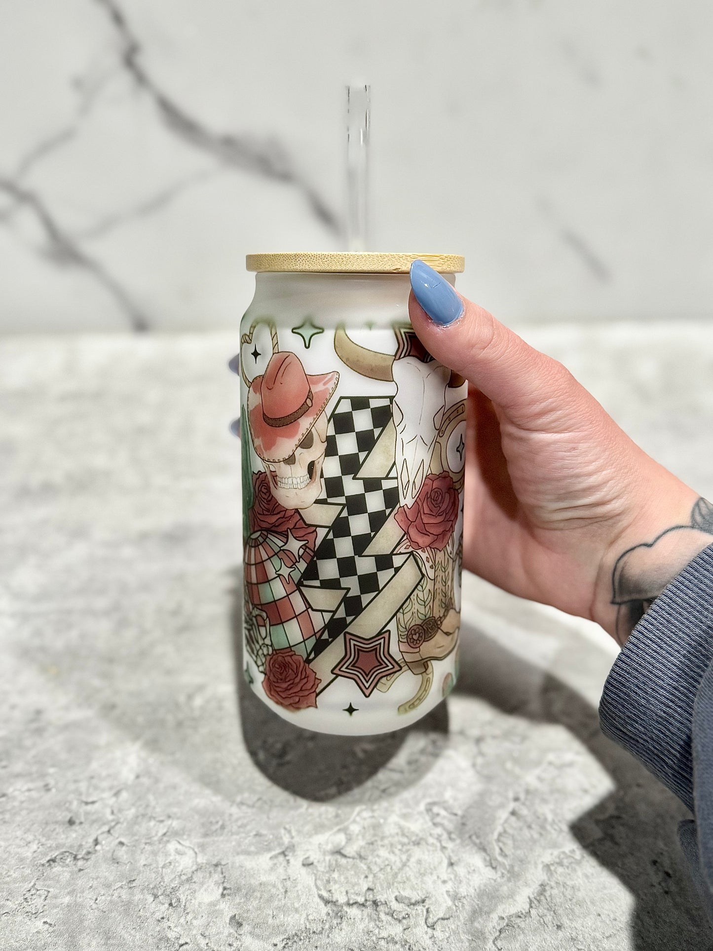 Lightning Glass Can Cup