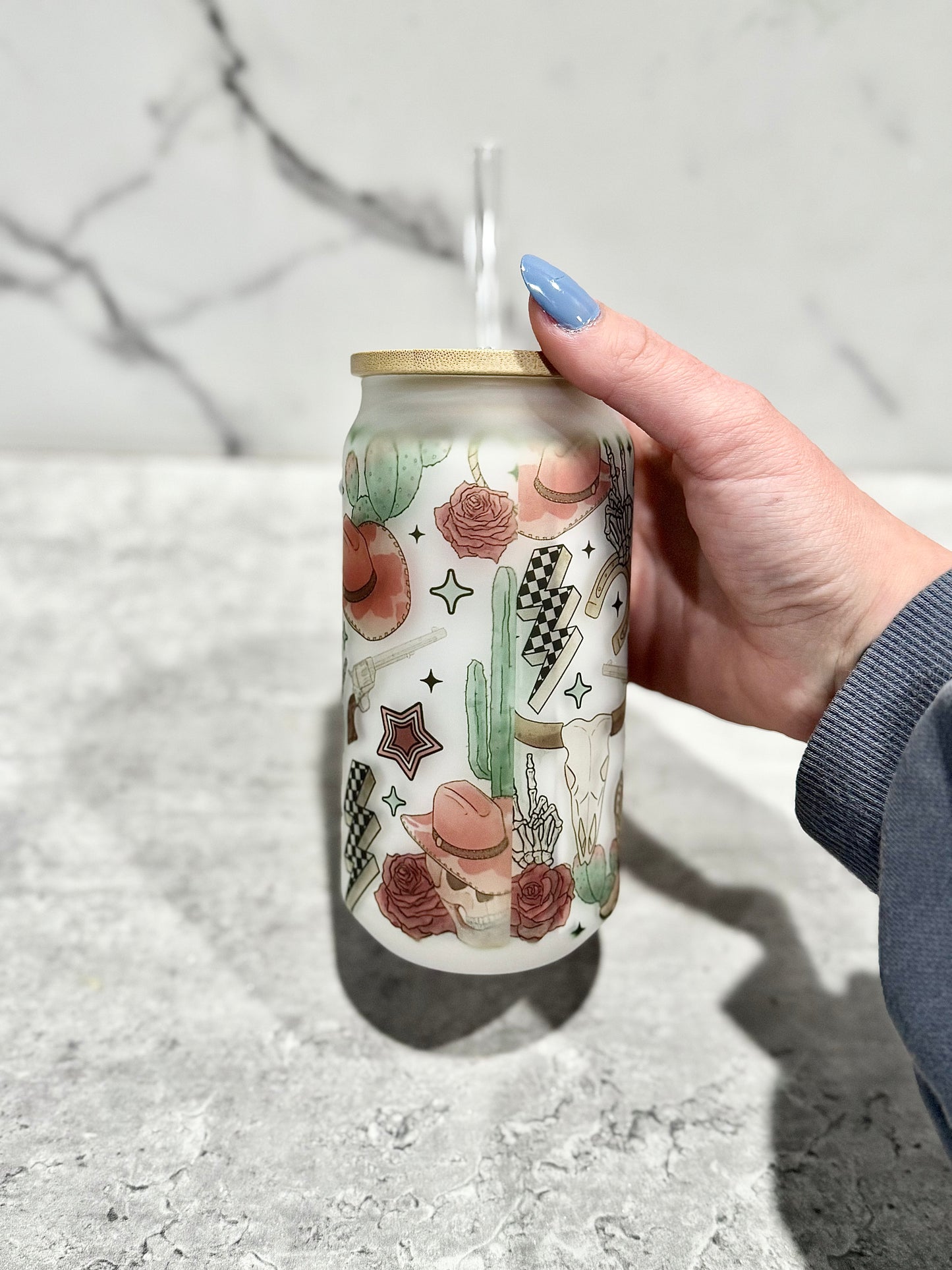 Lightning Glass Can Cup
