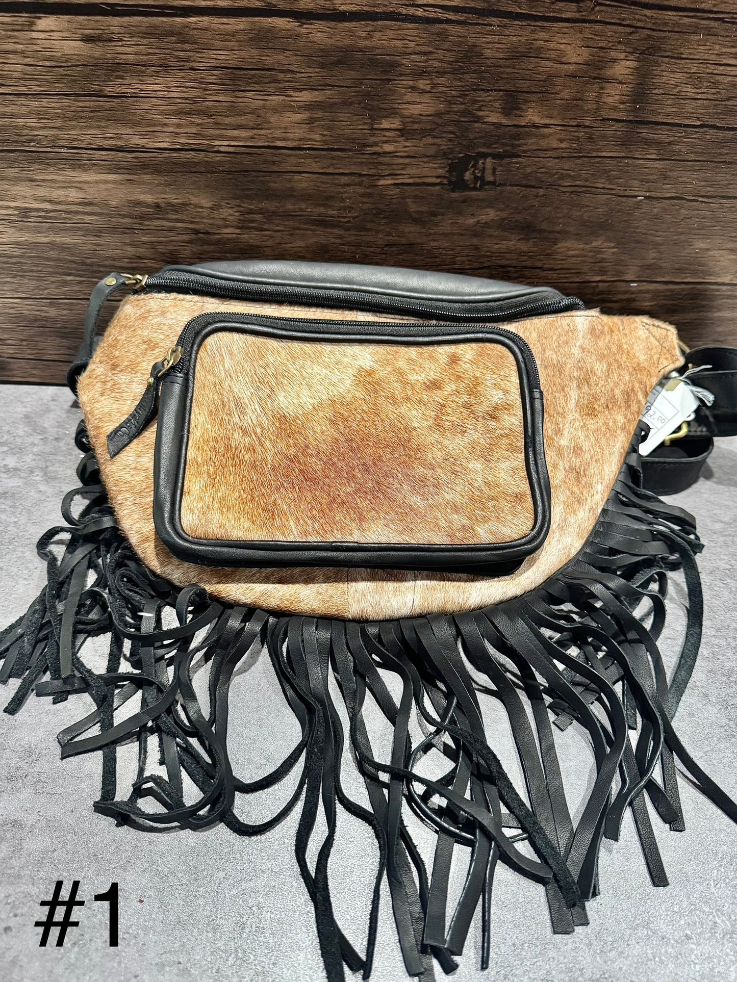 Black Fringe Cowhide Festival Bag