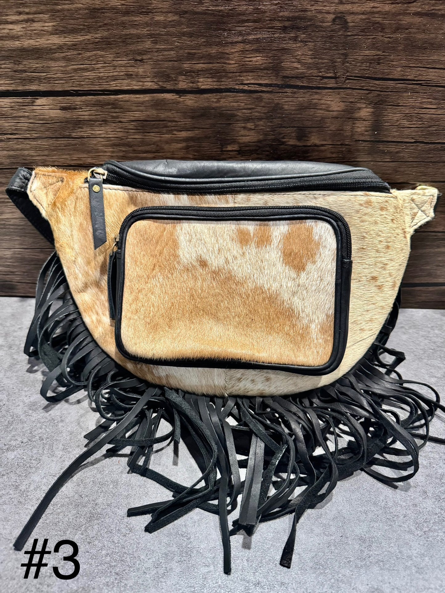 Black Fringe Cowhide Festival Bag