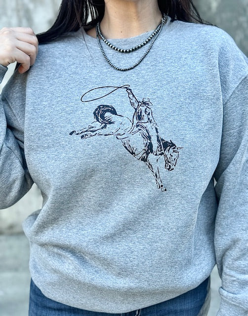 Woman's Buckin' Horse Crewneck