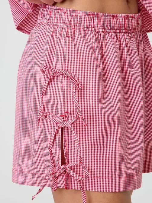 Gingham Side Tie Shorts