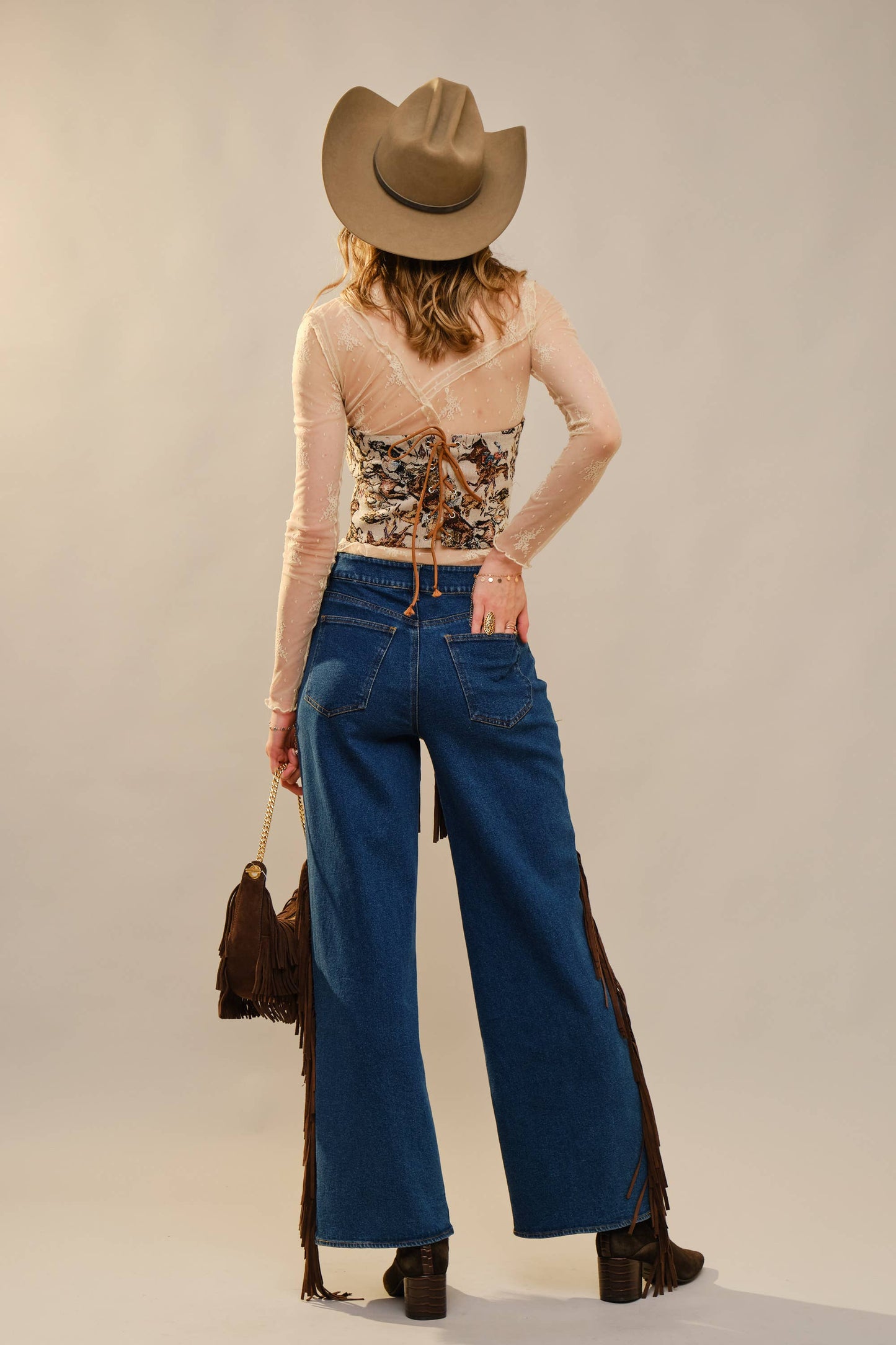 Pony Up Jacquard Corset Top