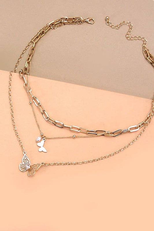 Dolly Butterfly Charm Necklace