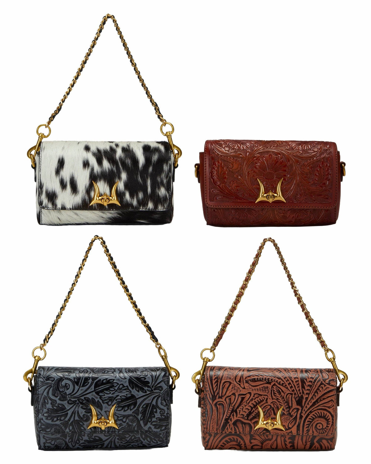 Loyal West Savi Mini Bag In Black & White Cowhide