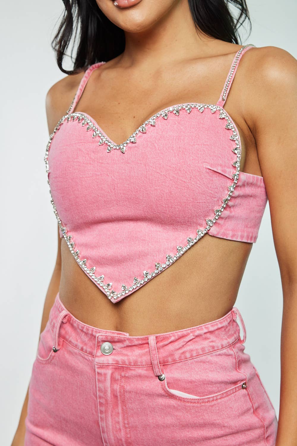 Rhinestone Heart Top