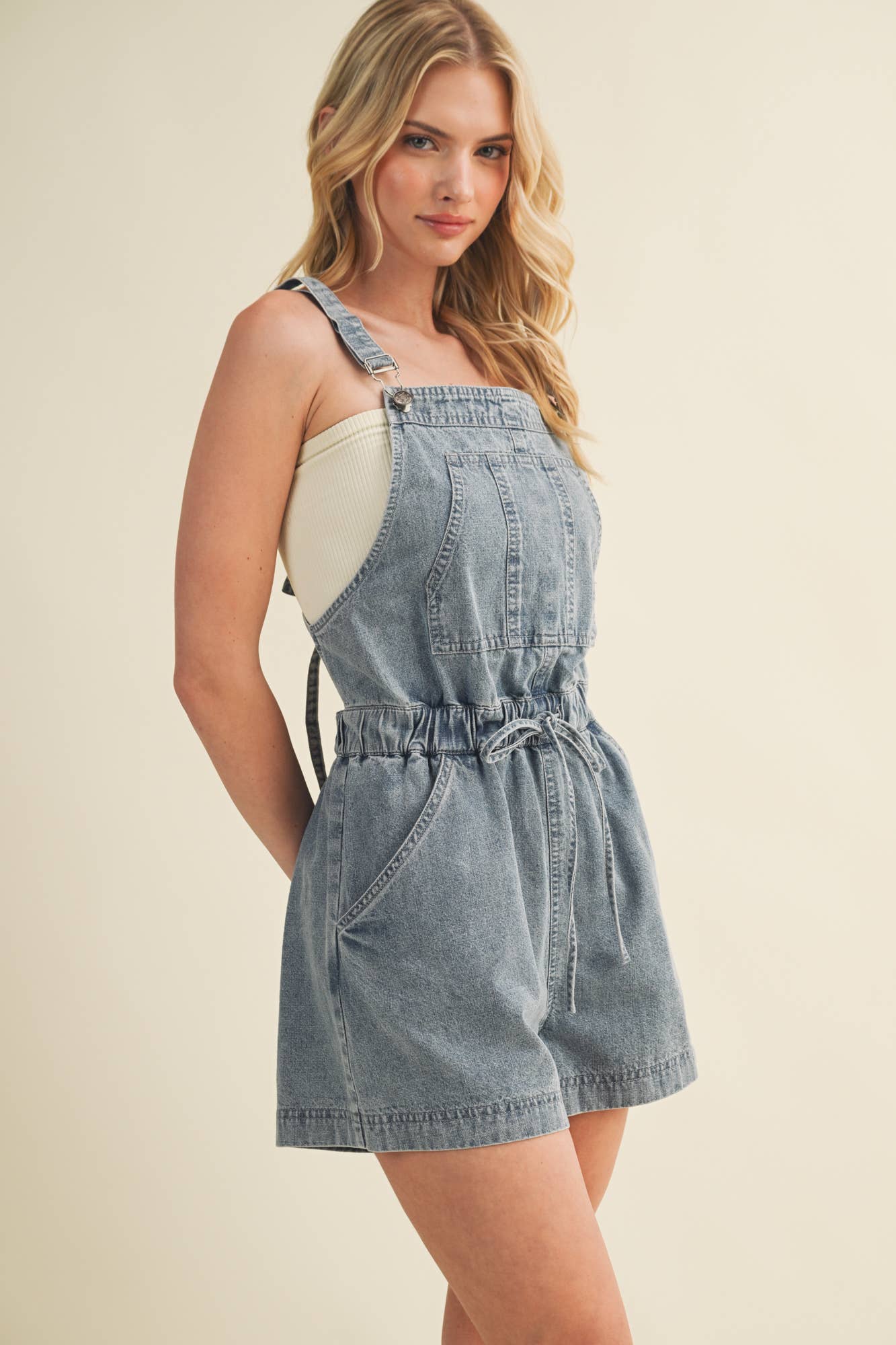 Georgia Washed Denim Romper