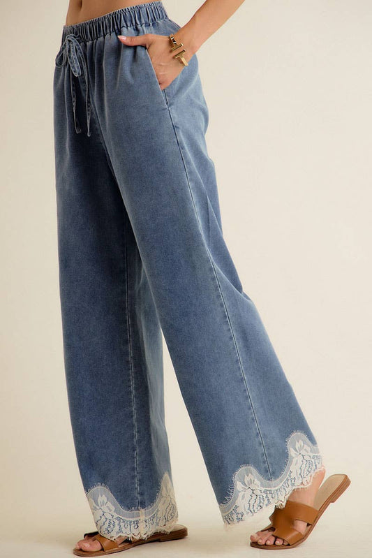 Charlotte Lace Denim Pants
