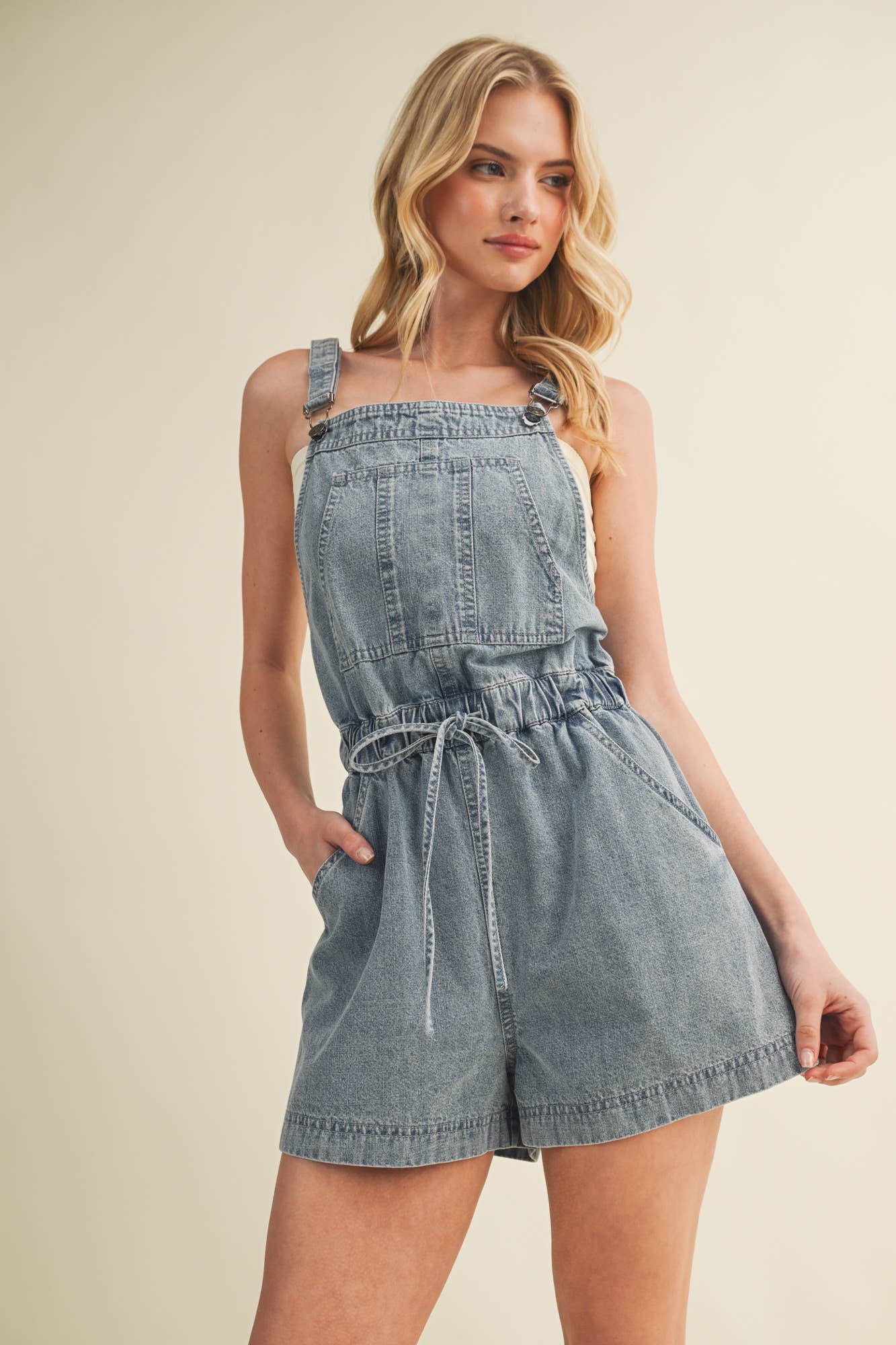 Georgia Washed Denim Romper