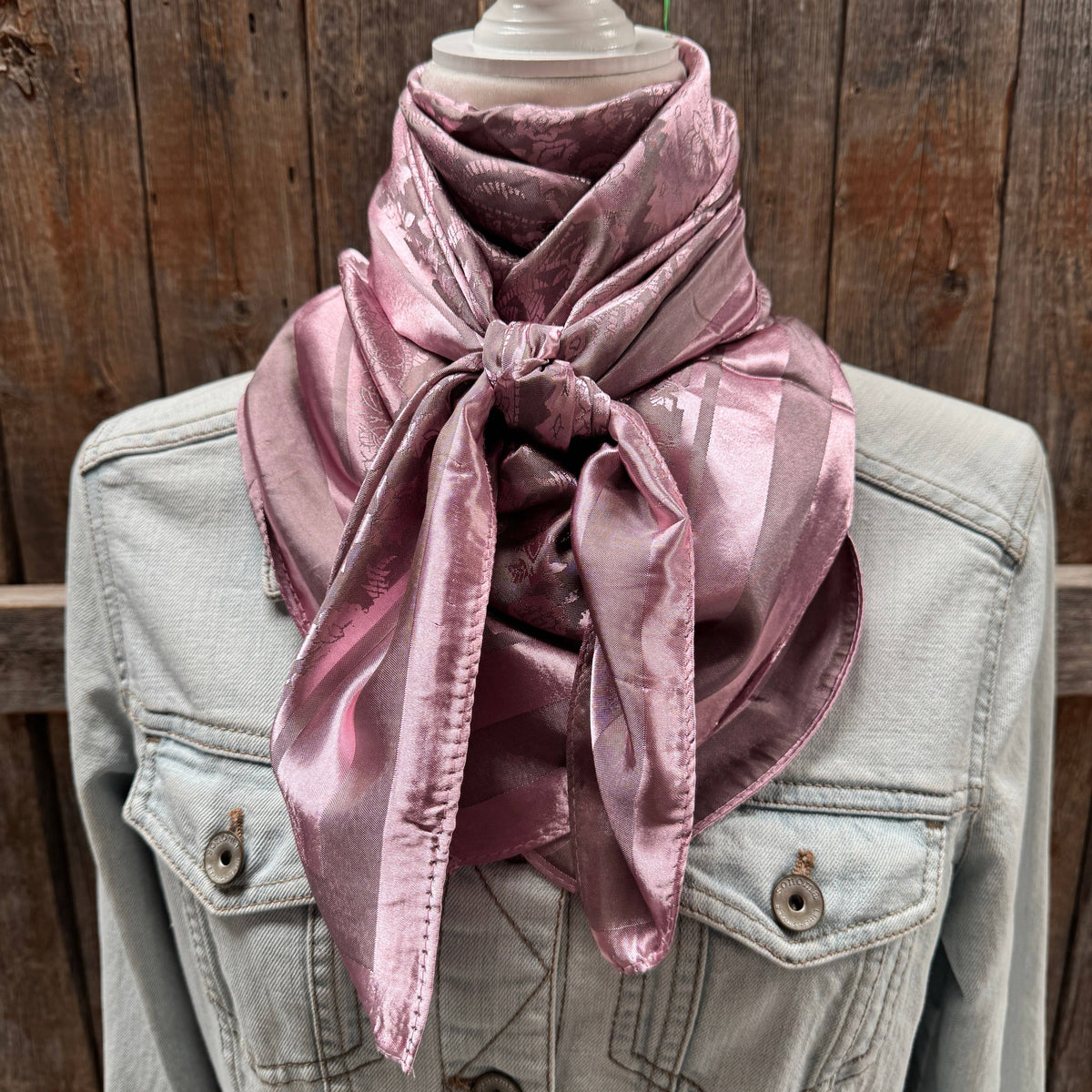 35X35" Pink Jacquard Wild Rag