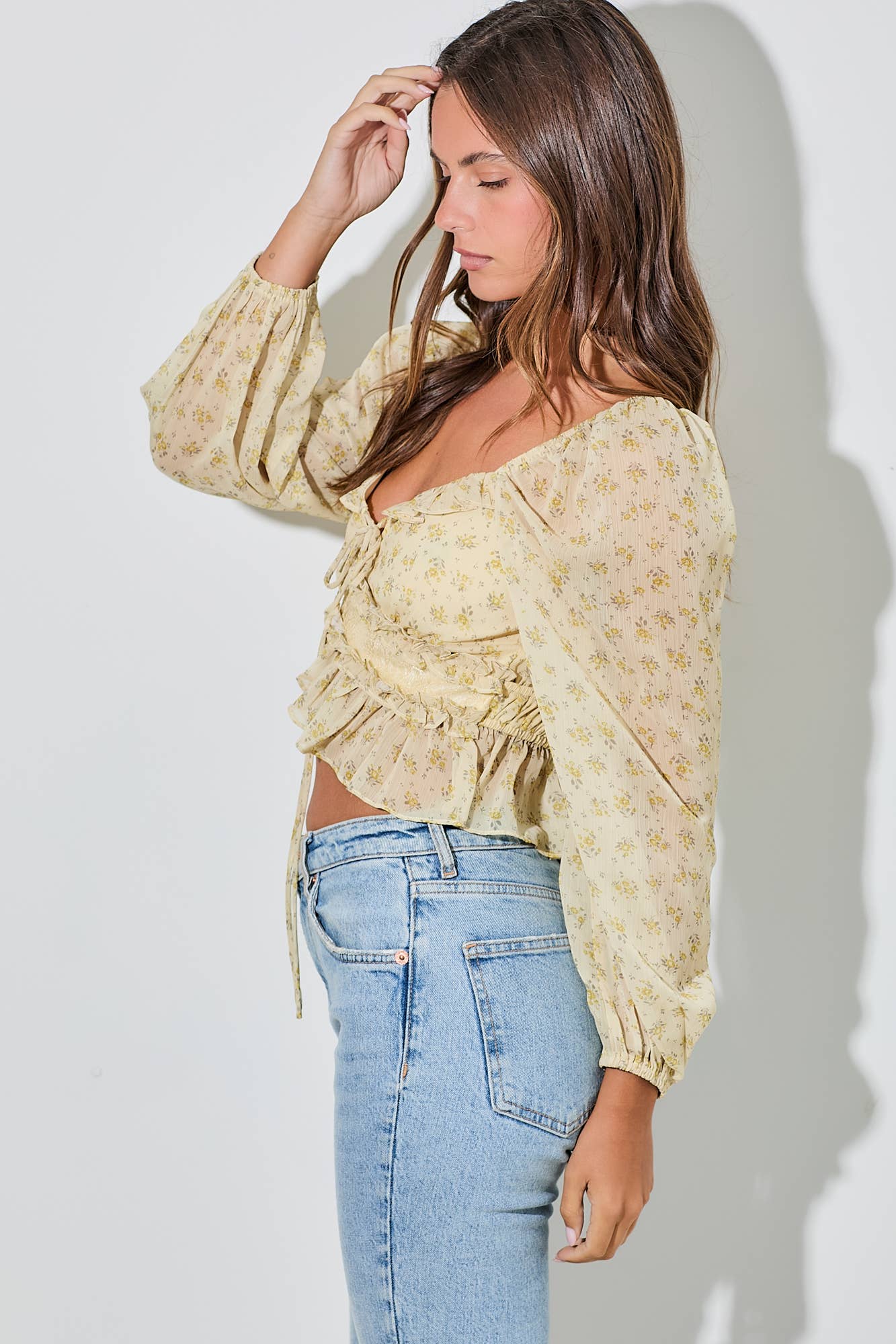 FLORAL LONG SLEEVE BLOUSE