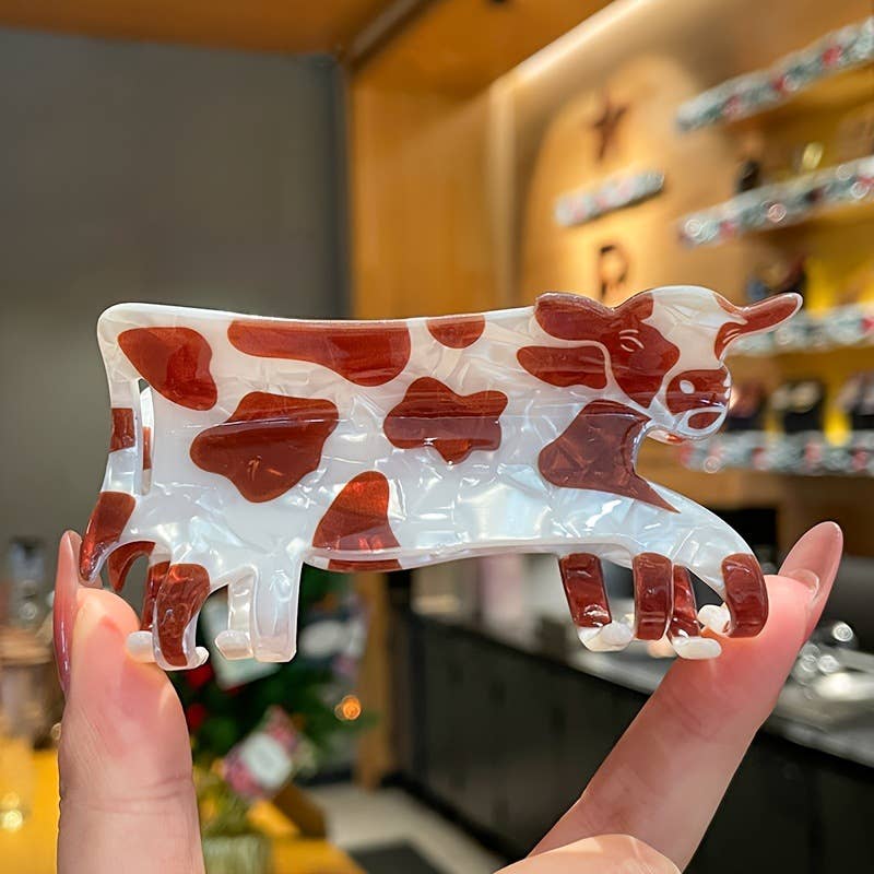 Cow Shaped Hair Claw Clips